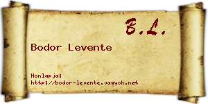 Bodor Levente névjegykártya