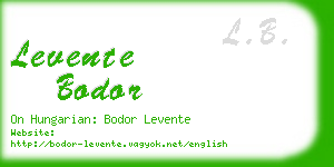 levente bodor business card